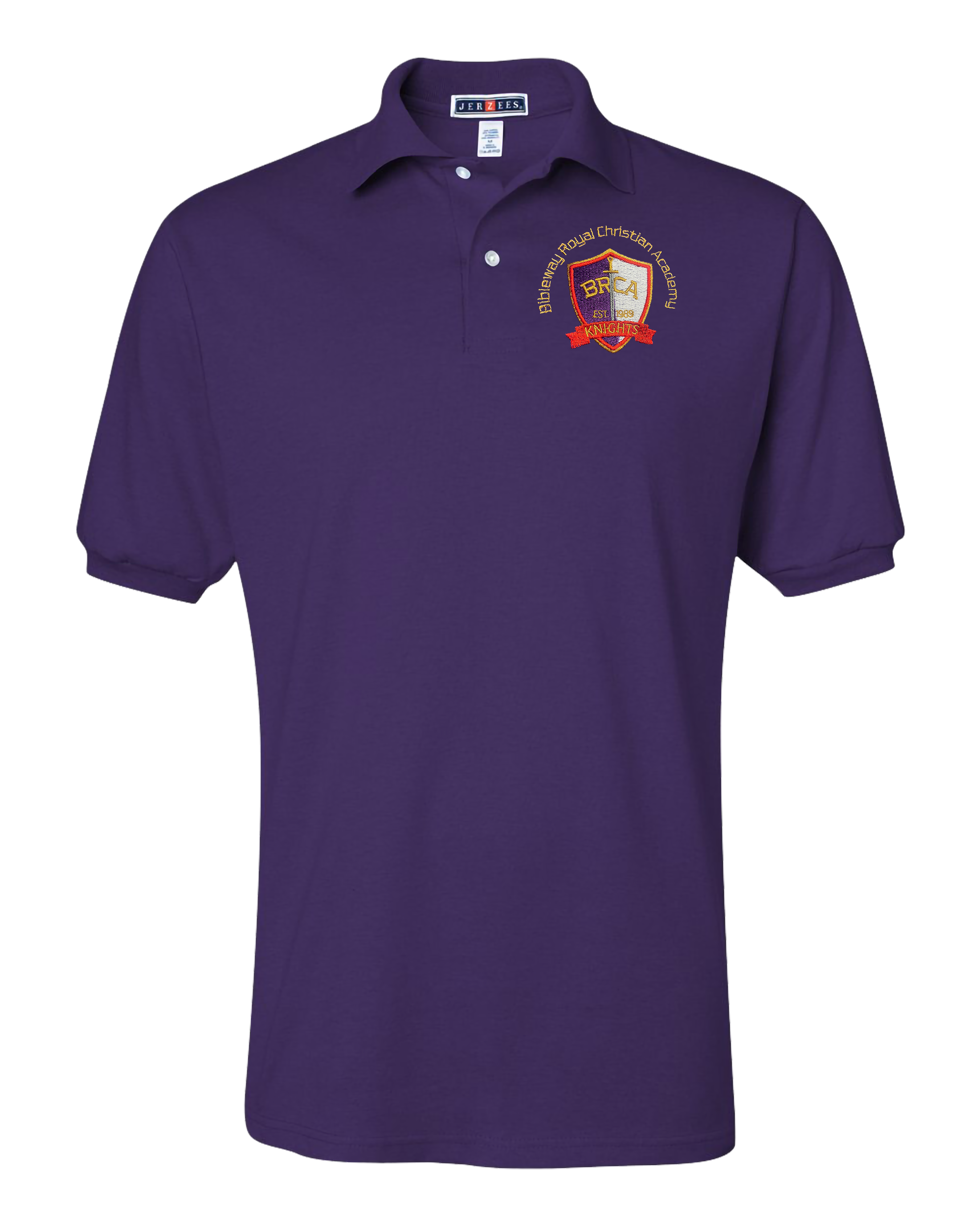 Jerzees Unisex 437 Spotshield Polo with Embroidered BRCA School Logo - Student Main image