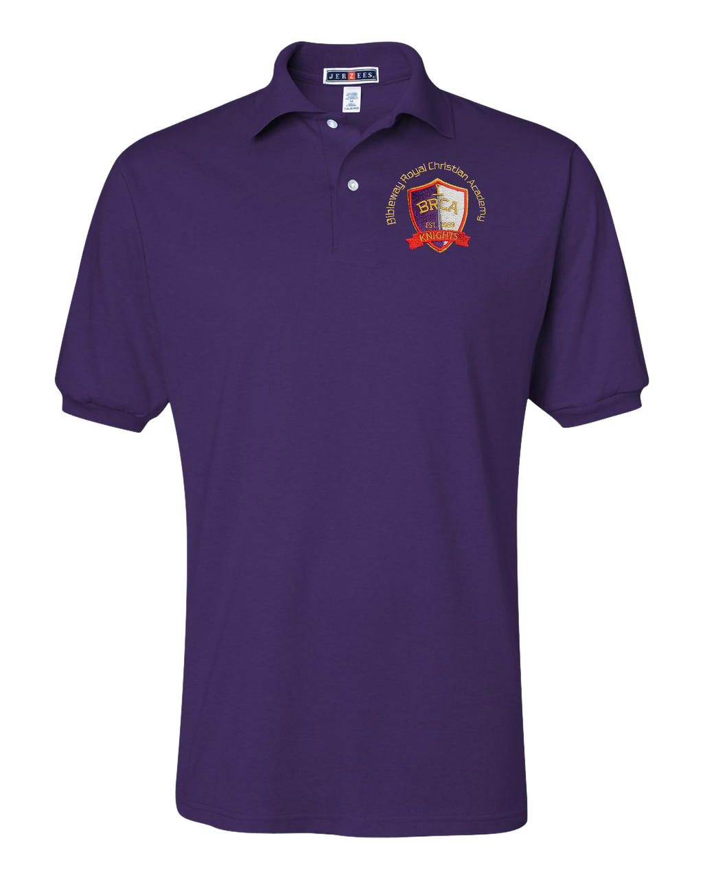 Jerzees Unisex 437 Spotshield Polo with Embroidered BRCA School Logo - Student