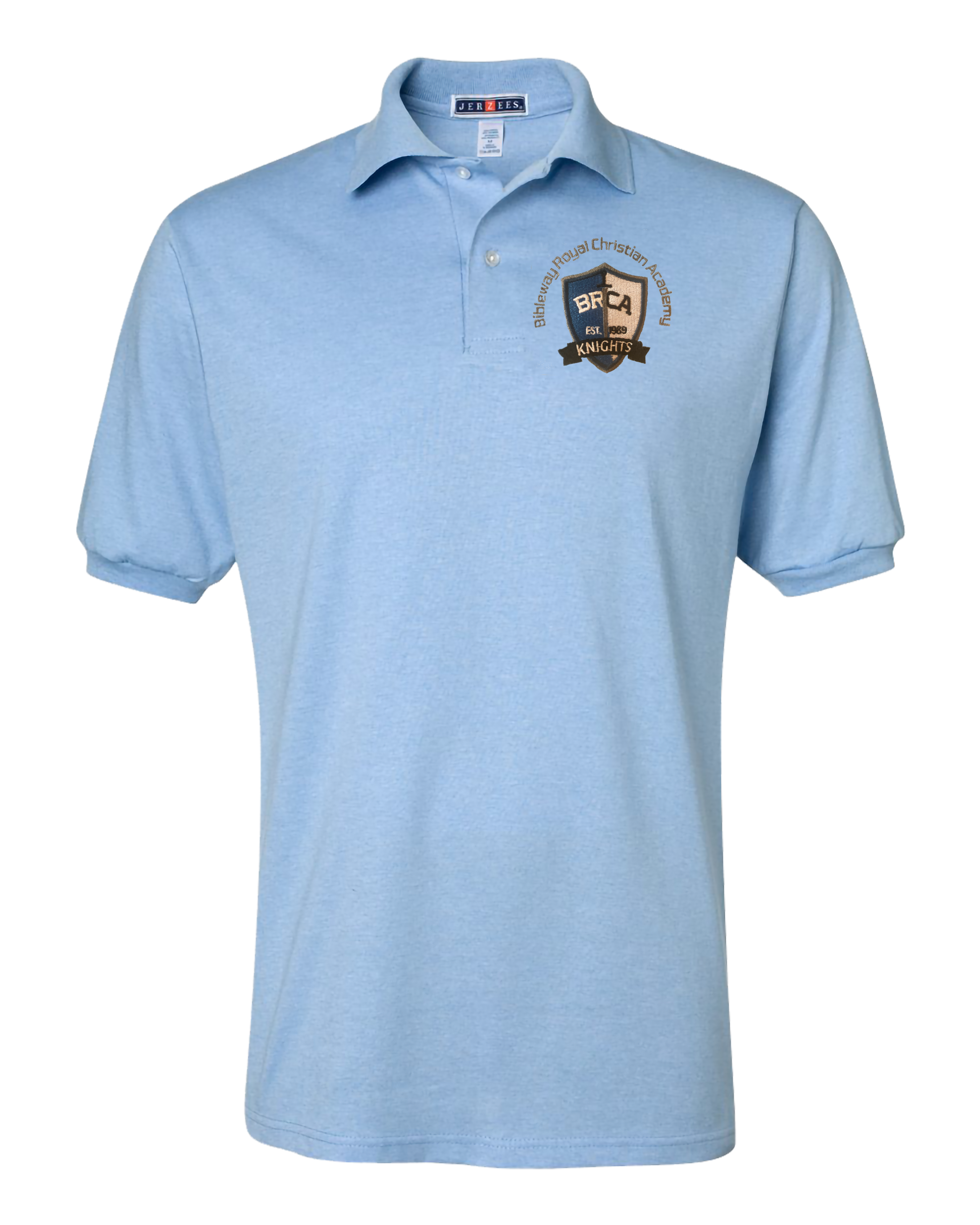 Jerzees Unisex 437 Spotshield Polo with Embroidered BRCA School Logo - Student