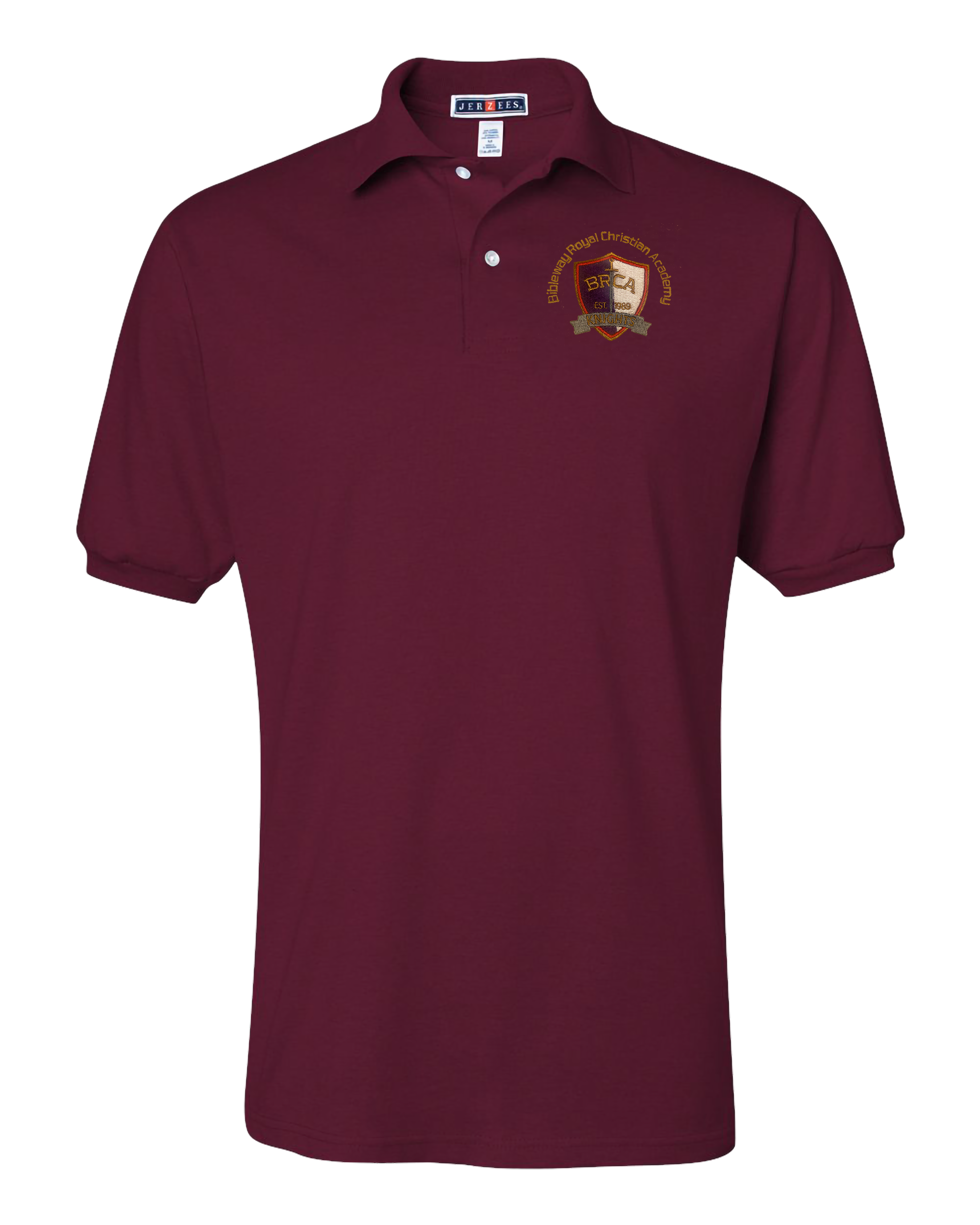 Jerzees Unisex 437 Spotshield Polo with Embroidered BRCA School Logo - Student