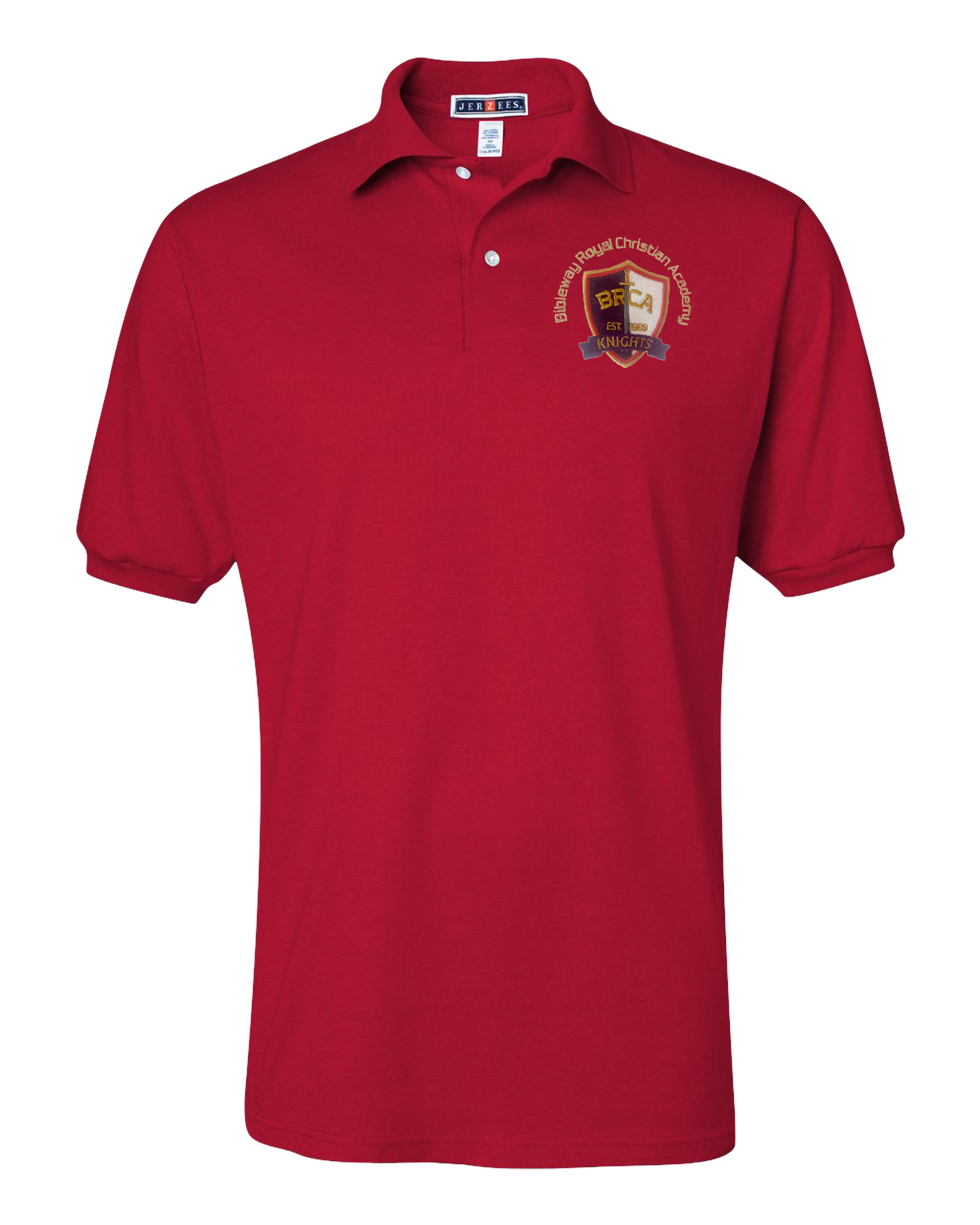 Jerzees Unisex 437 Spotshield Polo with Embroidered BRCA School Logo - Student