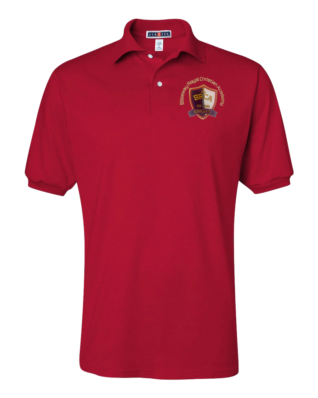 Jerzees Unisex 437 Spotshield Polo with Embroidered BRCA School Logo - Staff
