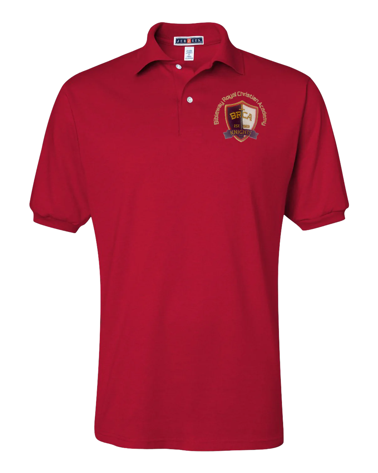 Jerzees Unisex 437 Spotshield Polo with Embroidered BRCA School Logo - Staff