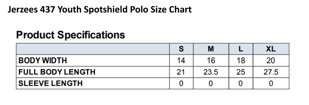 Jerzees Youth 437 Spotshield Polo with Embroidered BRCA School Logo - Student