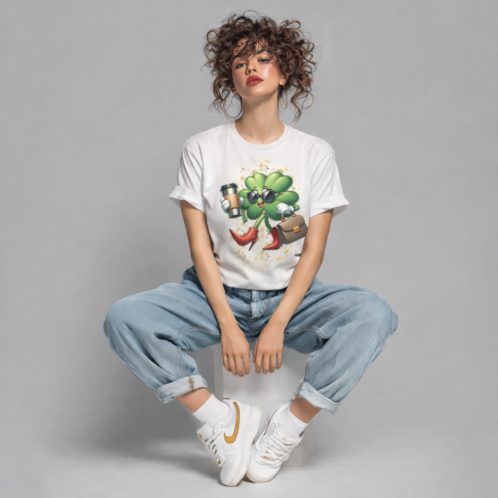 Shamrock Lady St. Patrick's Day Graphic T-Shirt🍀