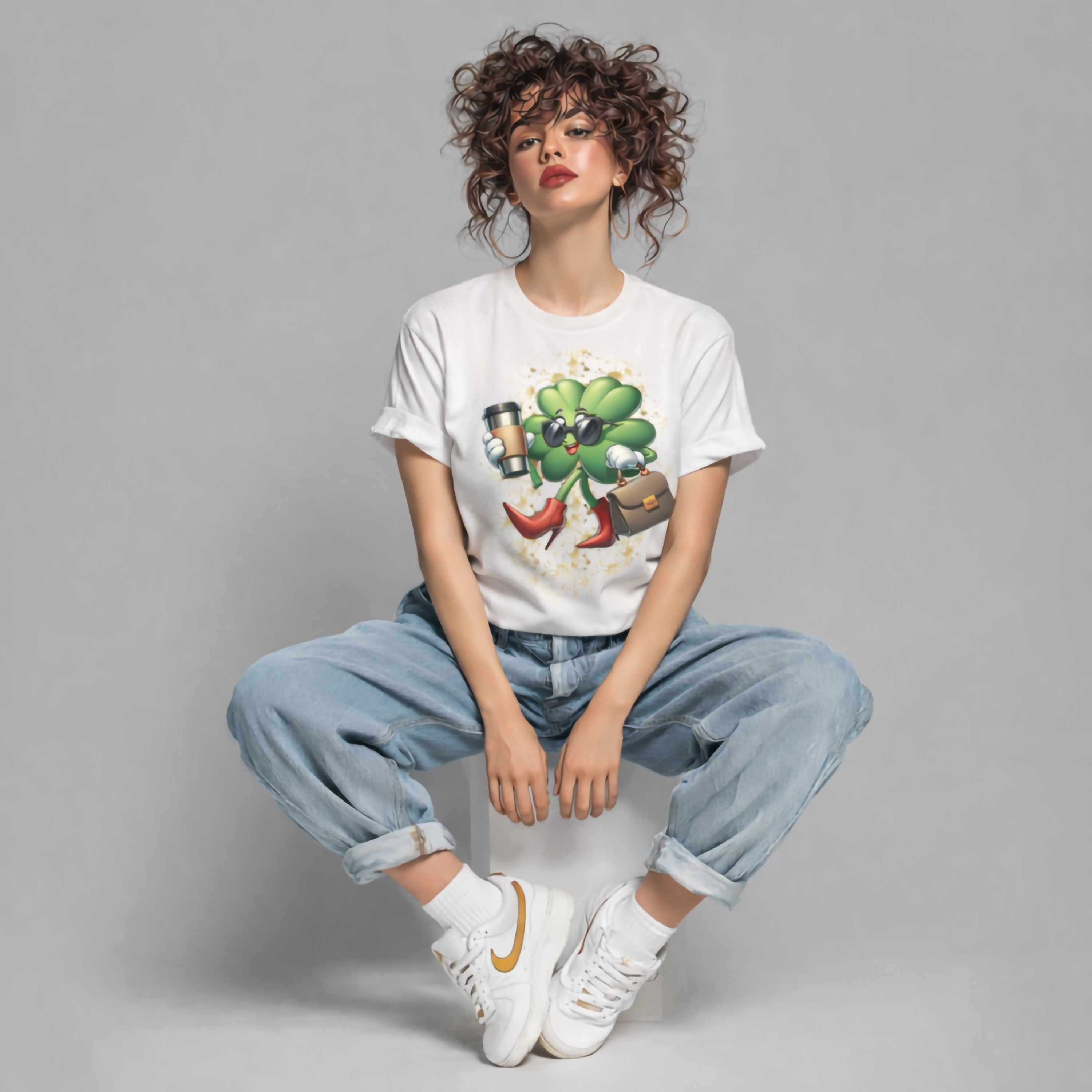 Shamrock Lady St. Patrick's Day Graphic T-Shirt🍀