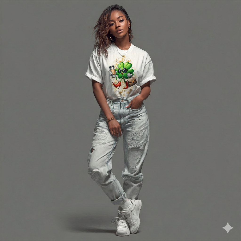 Shamrock Lady St. Patrick's Day Graphic T-Shirt🍀