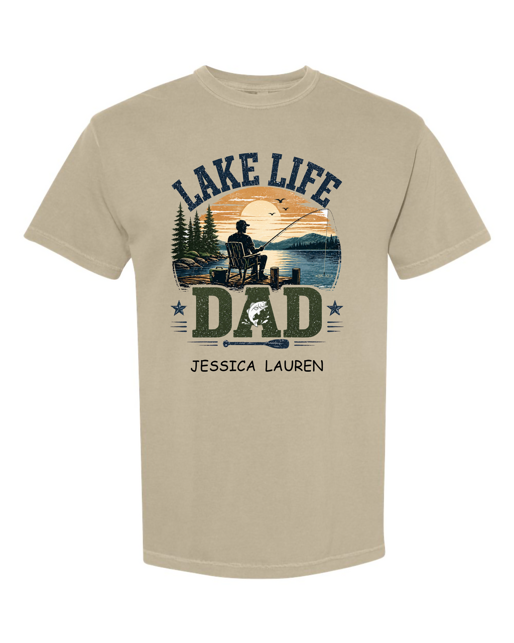 Personalized Lake Life Dad Shirt – Custom Fishing Comfort Colors® T-Shirt – Father’s Day Lake Dad Gift with Kids Names