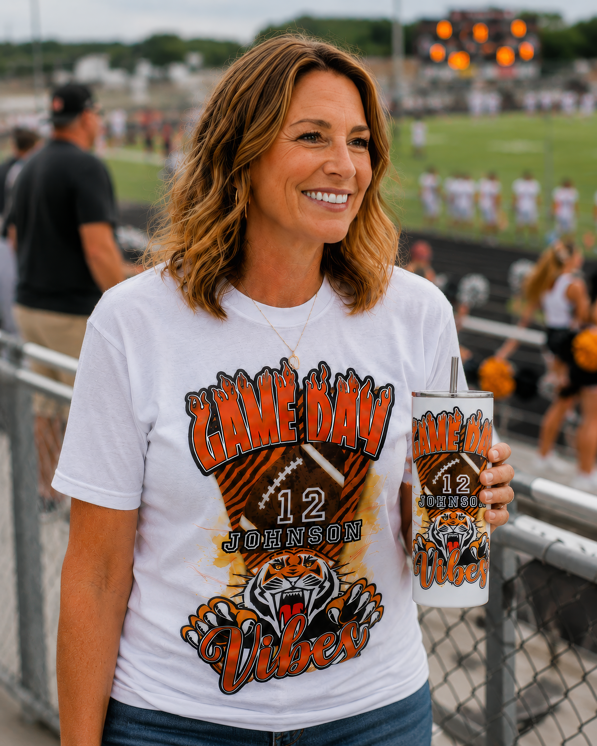 🎉Custom Game Day Vibes Graphic Football Tumbler 🎉 Main image