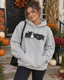 Ghosted Halloween Embroidered Hoodie with Glitter Appliqué | Spooky Season Ghost Sweatshirt | Women’s Fall Halloween Hoodie