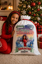 Personalized Christmas Gift Sack | Custom Santa Gift Bag with Name | Large Holiday Present Sack | North Pole Express Christmas Bag for Kids