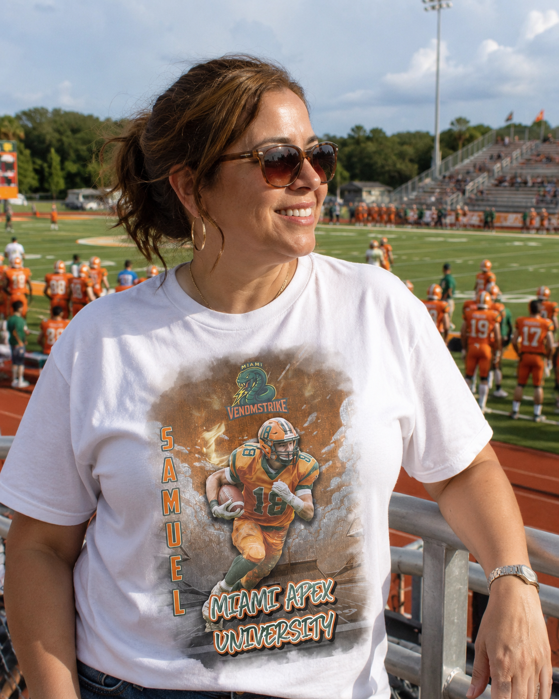 Personalized Football Shirt – Custom Team Fan Tee with Photo, Name & Number | Unisex & Youth Sizes Main image