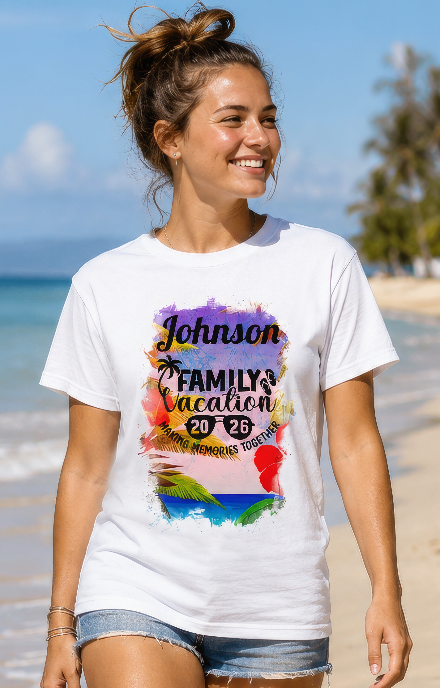 Personalized Family Vacation Graphic T-Shirt Main image