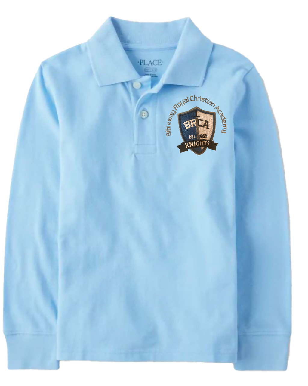 The Children’s Place Boys Long Sleeve Uniform Pique Polo Embroidered with School Logo