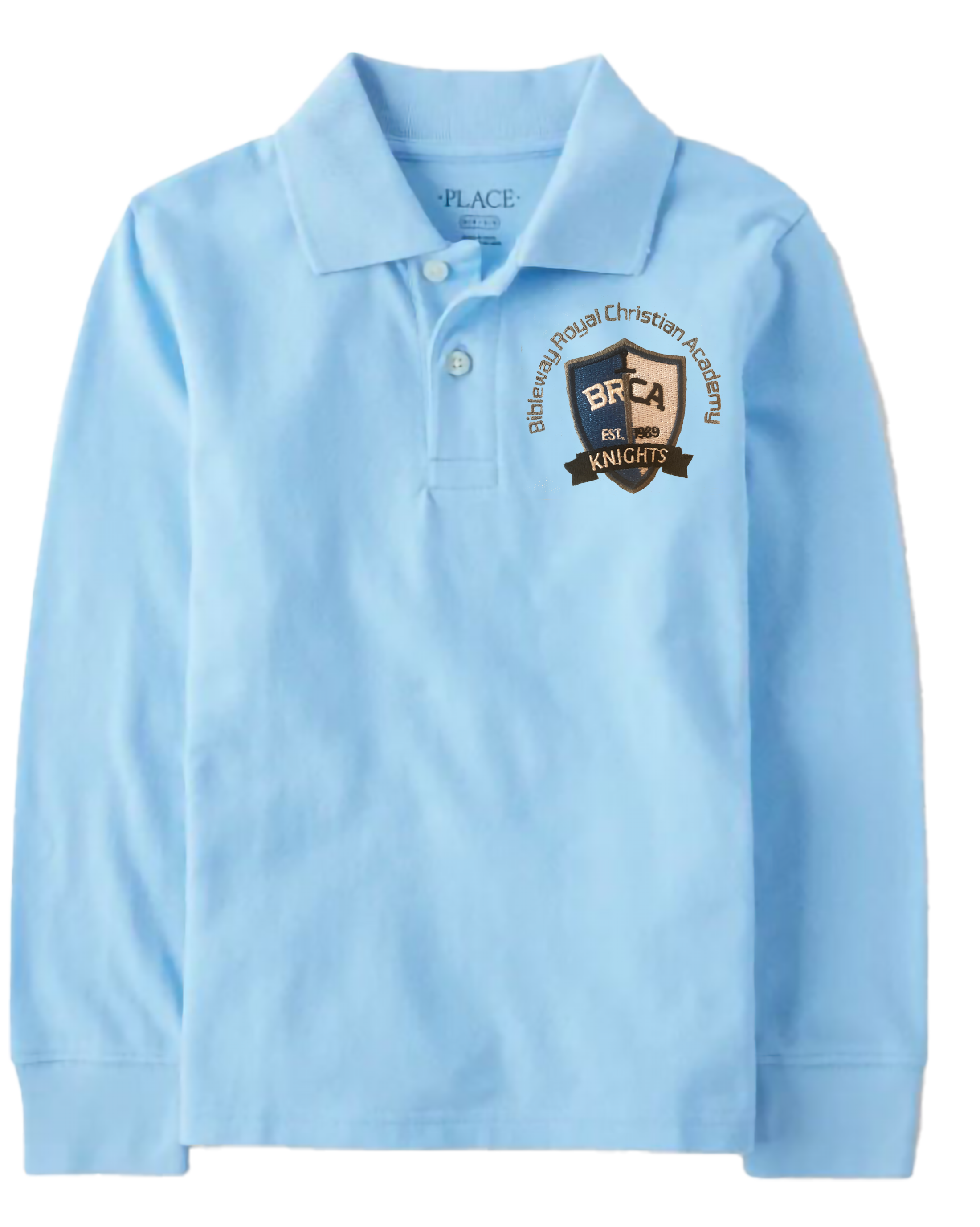 The Children’s Place Boys Long Sleeve Uniform Pique Polo Embroidered with School Logo