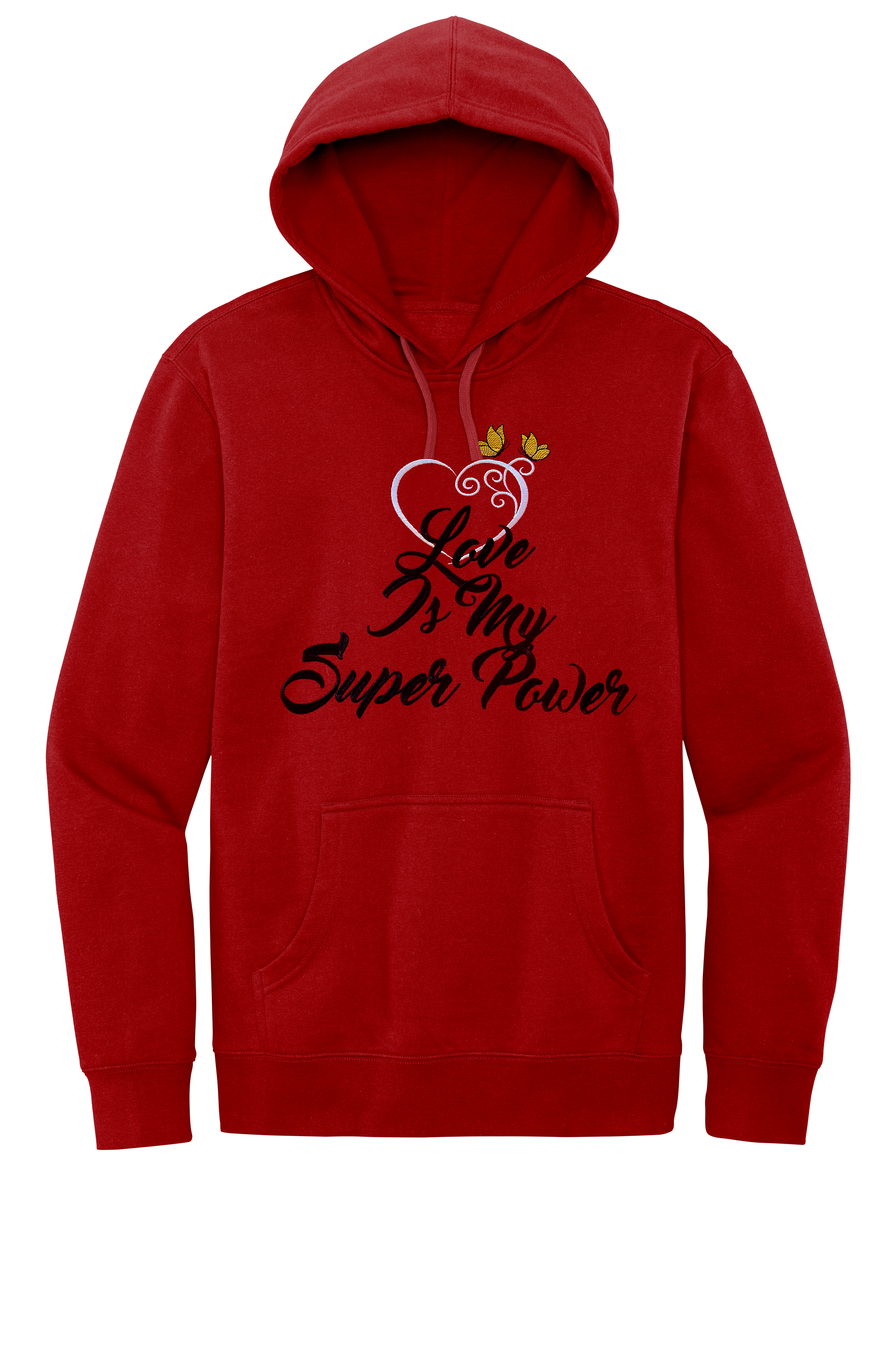 🎉 Embroidered "Love Is My Super Power" Valentine Theme Hoodie🎉