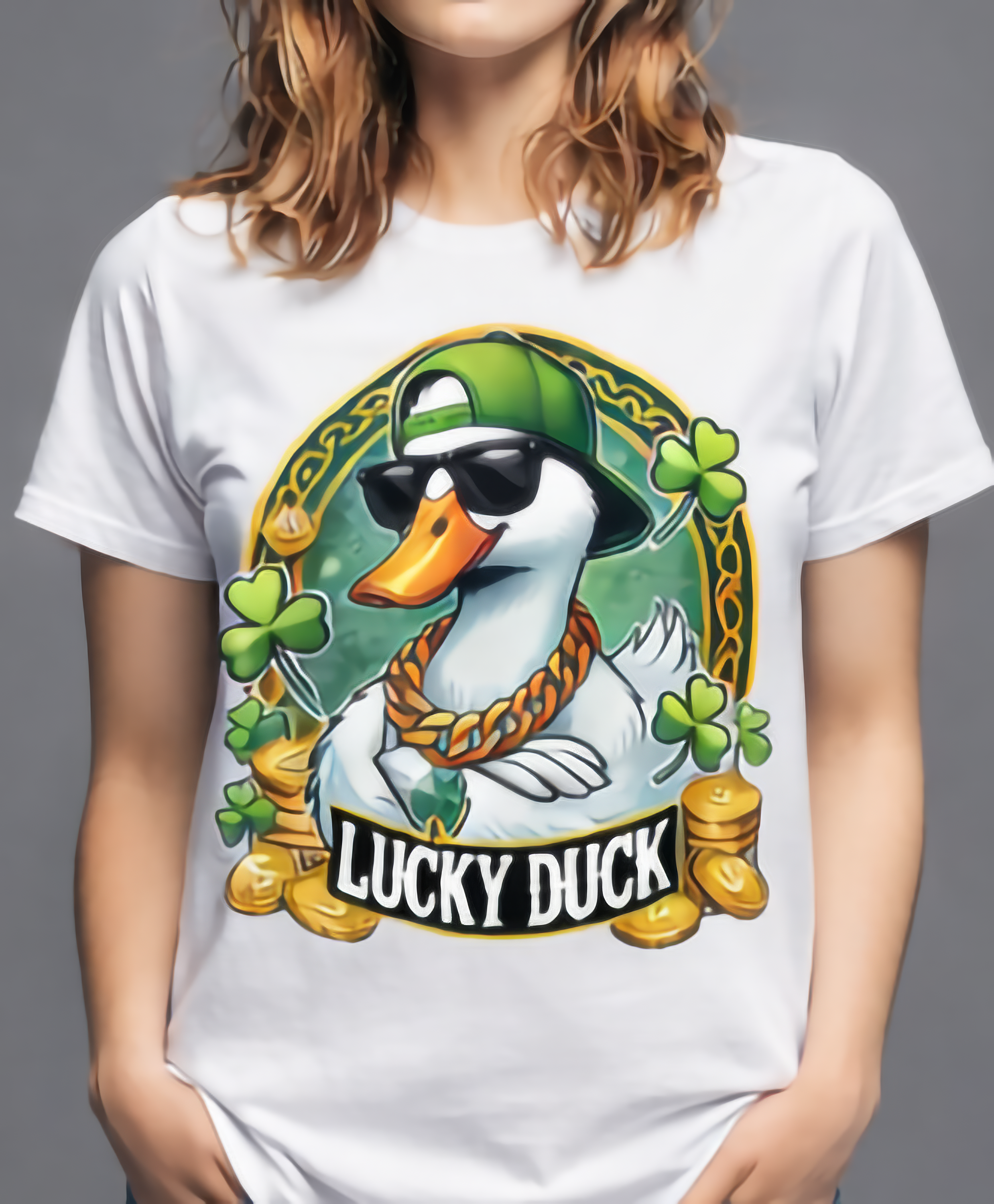 Lucky Duck St. Patrick’s Day Graphic T-Shirt – Unisex Streetwear Tee Main image