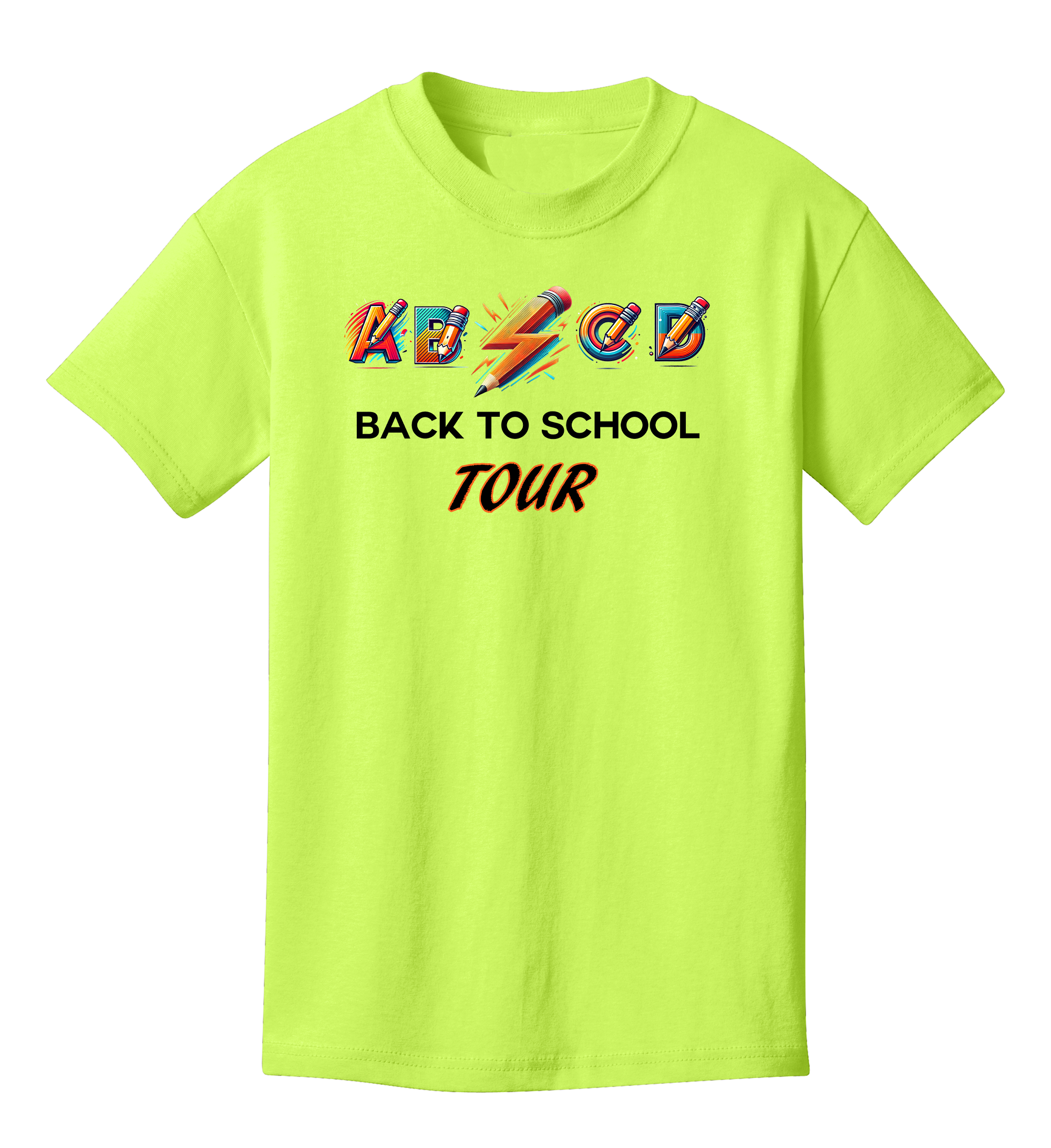 Neon Yellow "Back To School Tour" Youth T-Shirt Main image