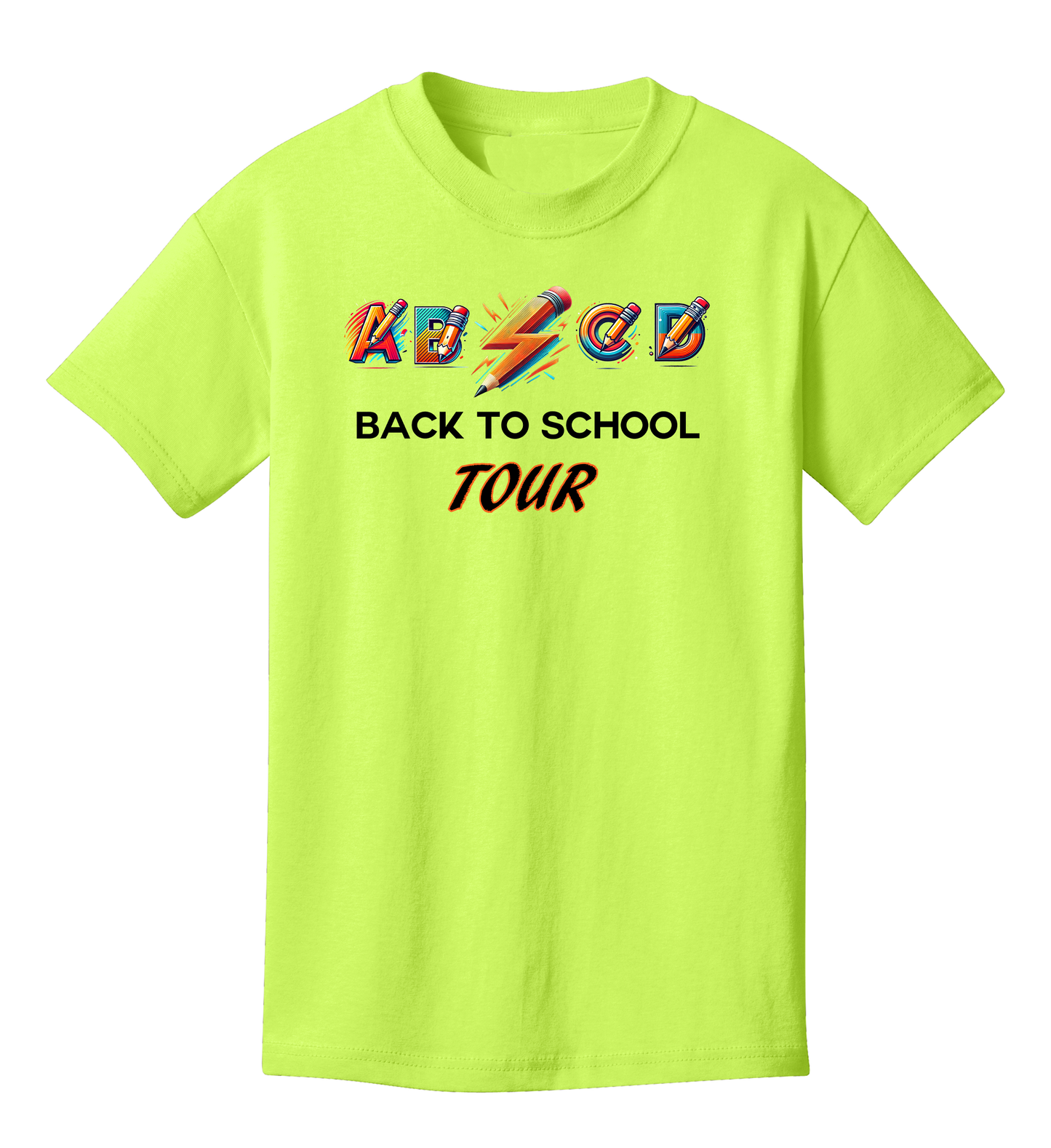 Neon Yellow "Back To School Tour" Youth T-Shirt