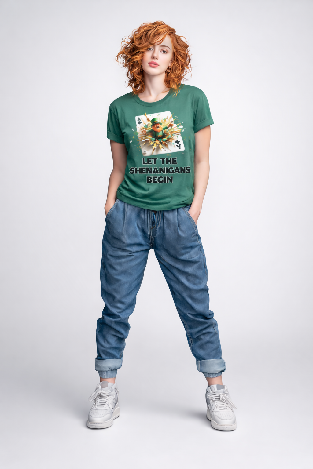 Let the Shenanigans Begin Leprechaun Graphic Comfort Colors T-Shirt