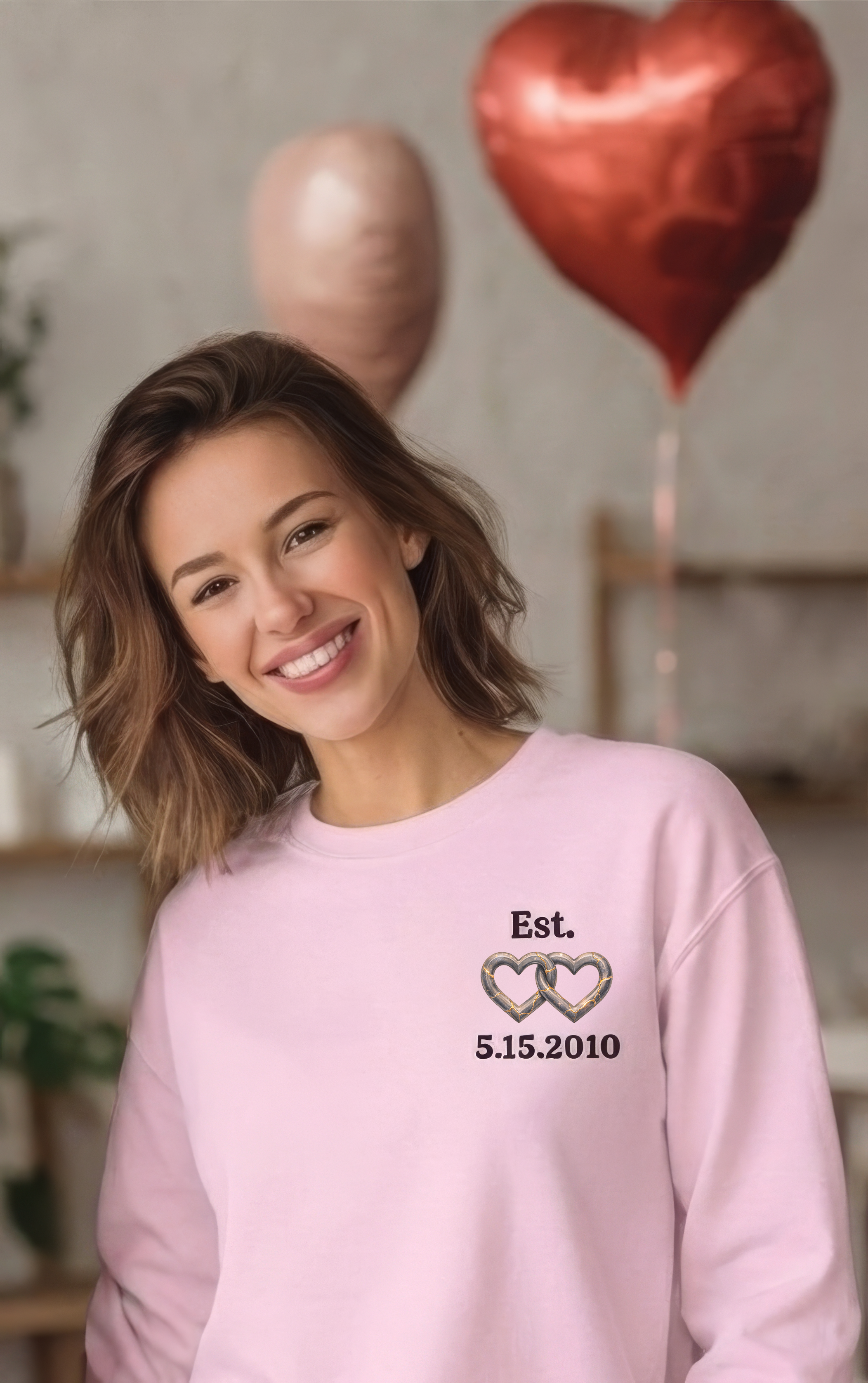 Custom Date & Initial Couples Sweatshirt