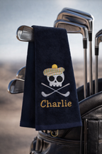 Black Skull Personalized Embroidered Golf Towel
