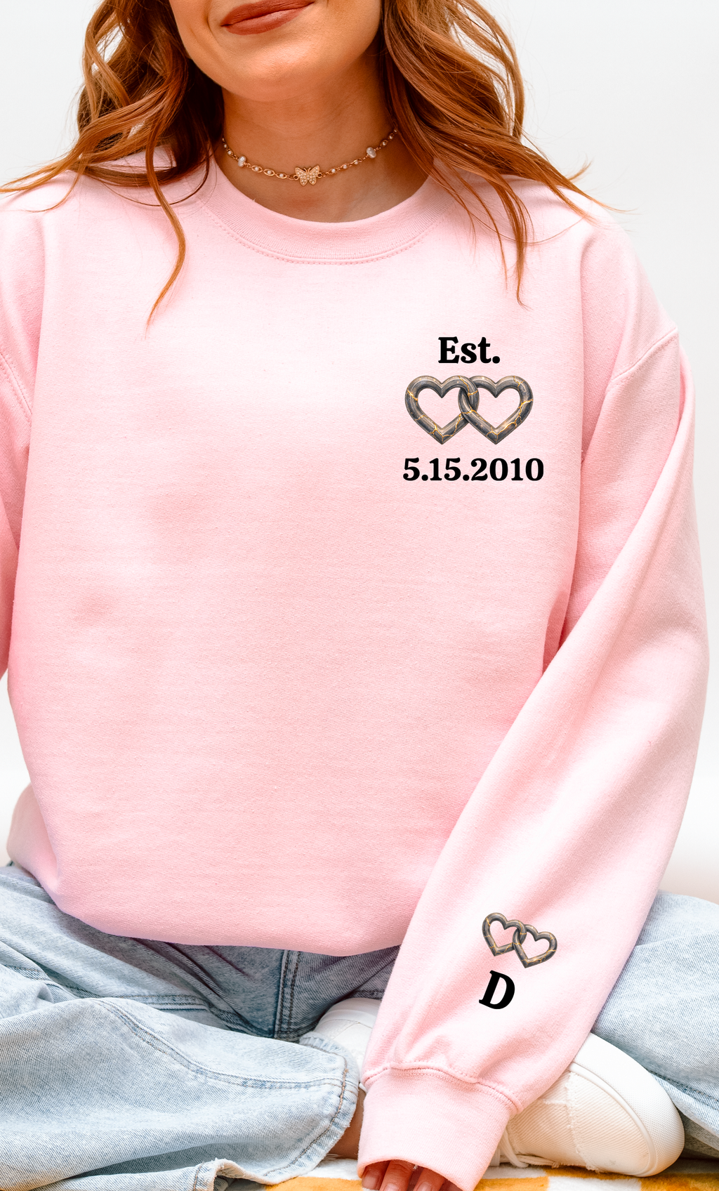 Custom Date & Initial Couples Sweatshirt