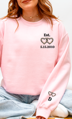 Custom Date & Initial Couples Sweatshirt