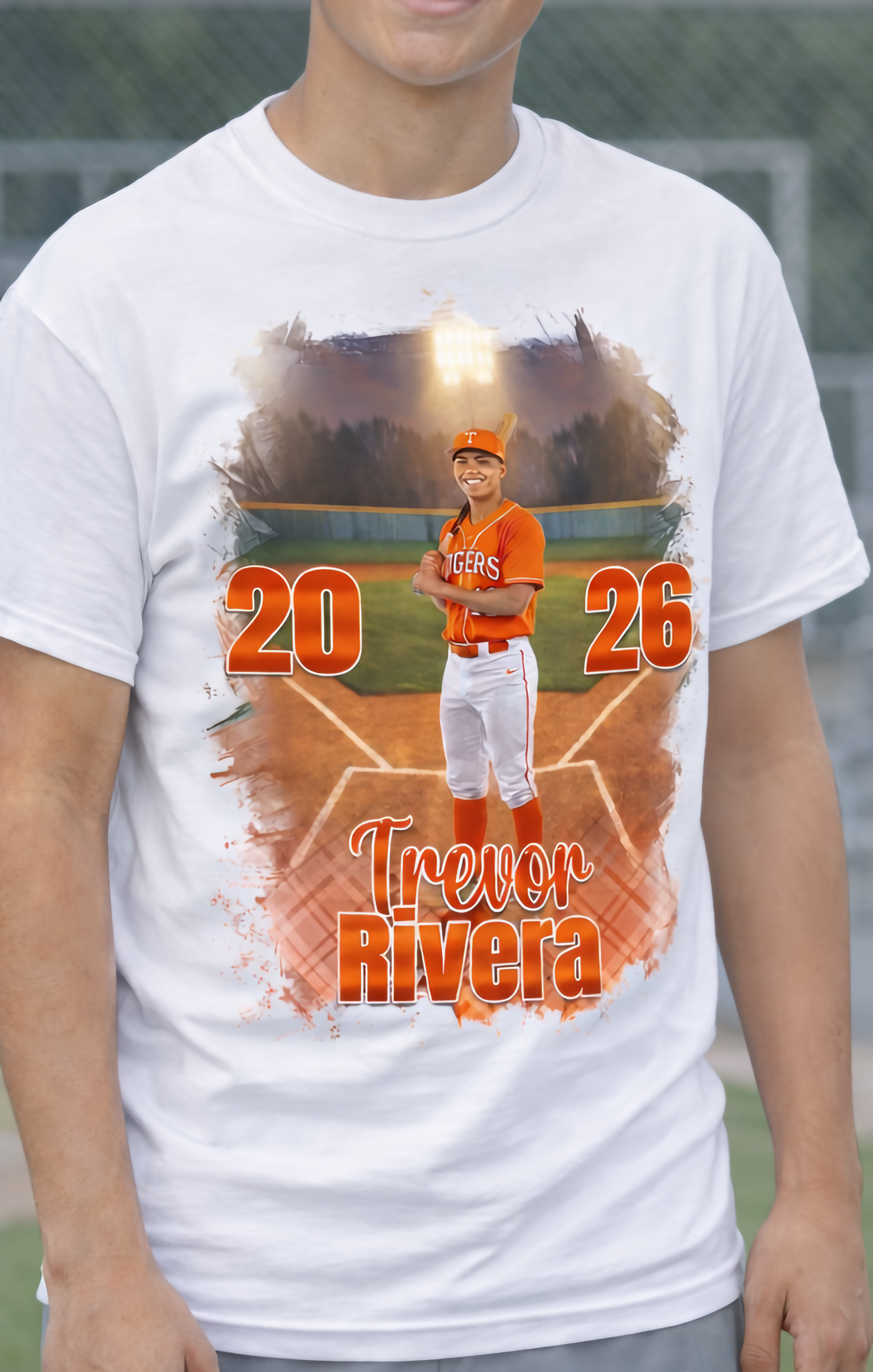 Custom Baseball Player Photo Shirt – Personalized Name & Number