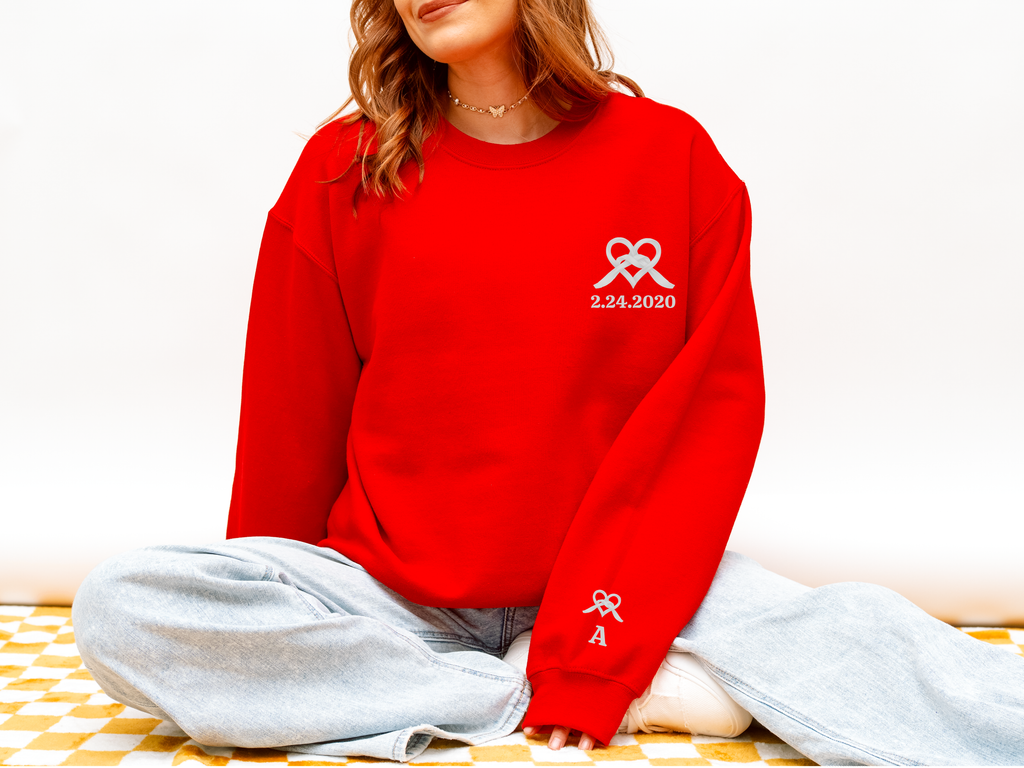 Personalized Ribbon Heart Couples Sweatshirt