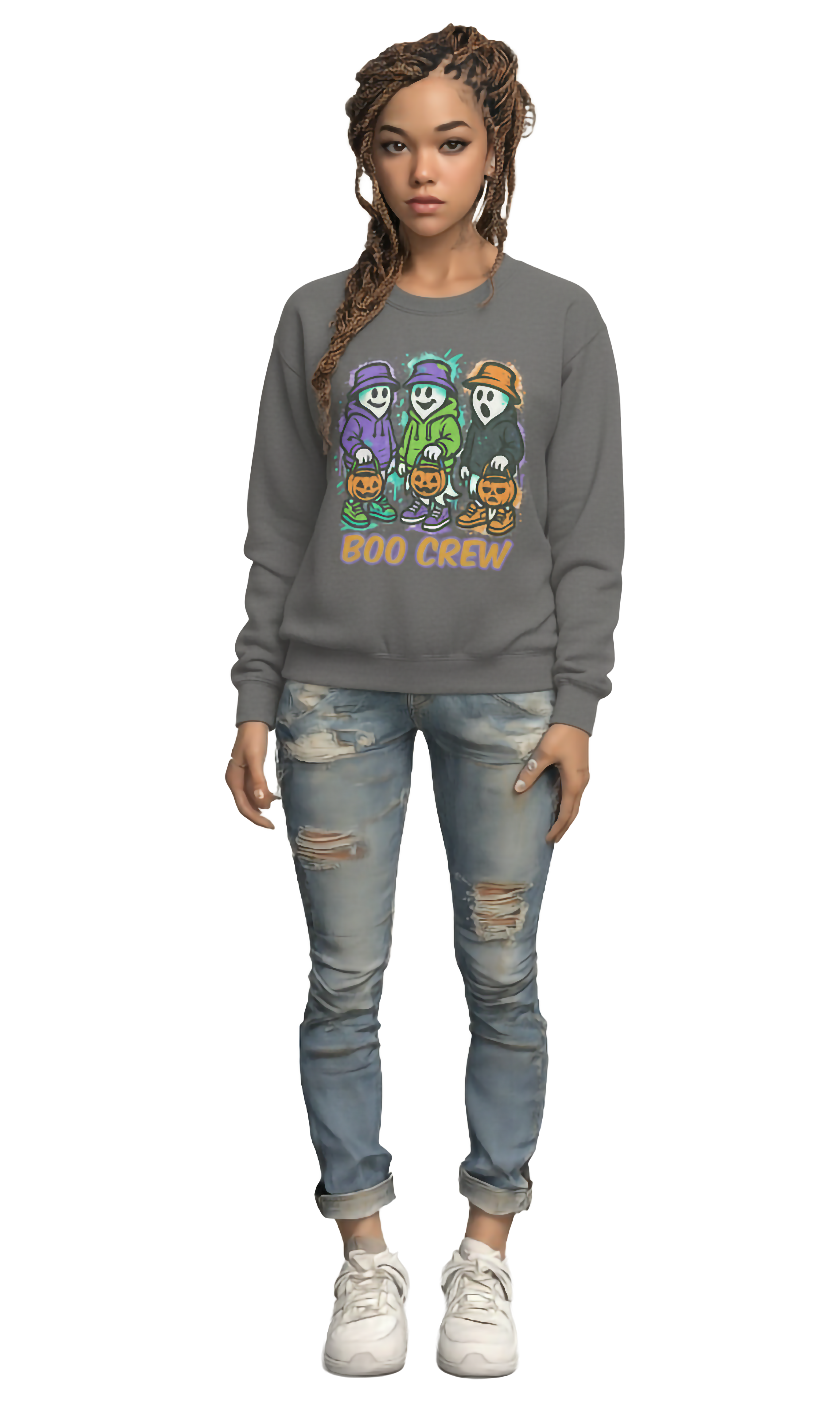 Boo Crew Comfort Colors Halloween Sweatshirt – Garment-Dyed Vintage Style, Relaxed Fit Unisex Crewneck Main image