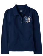 The Children’s Place Girls Long Sleeve Uniform Pique Polo Embroidered with School Logo