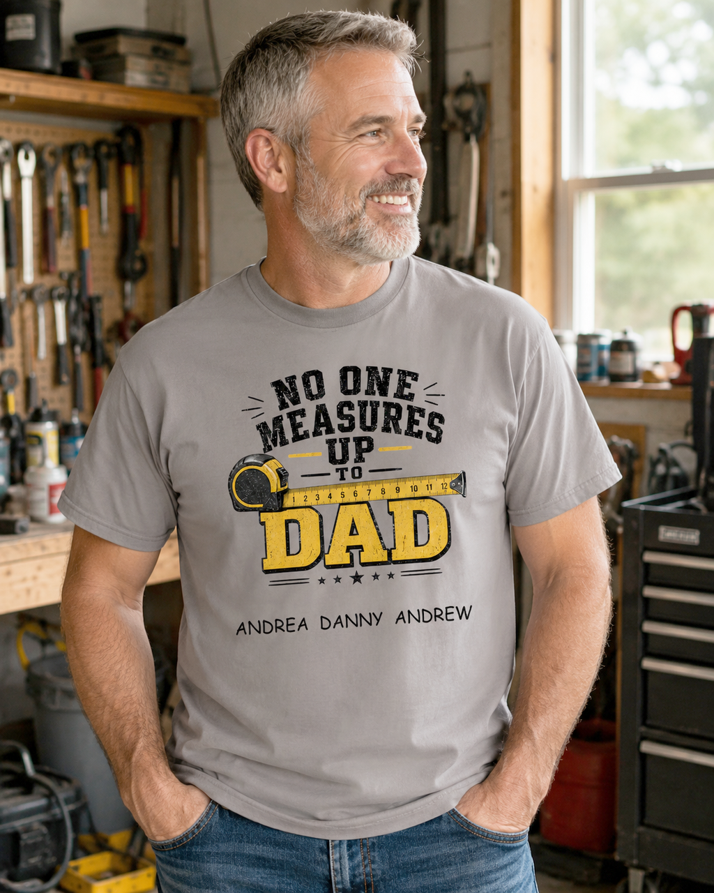 Personalized No One Measures Up to Dad Shirt – Custom Kids Names Comfort Colors® Father’s Day Tee