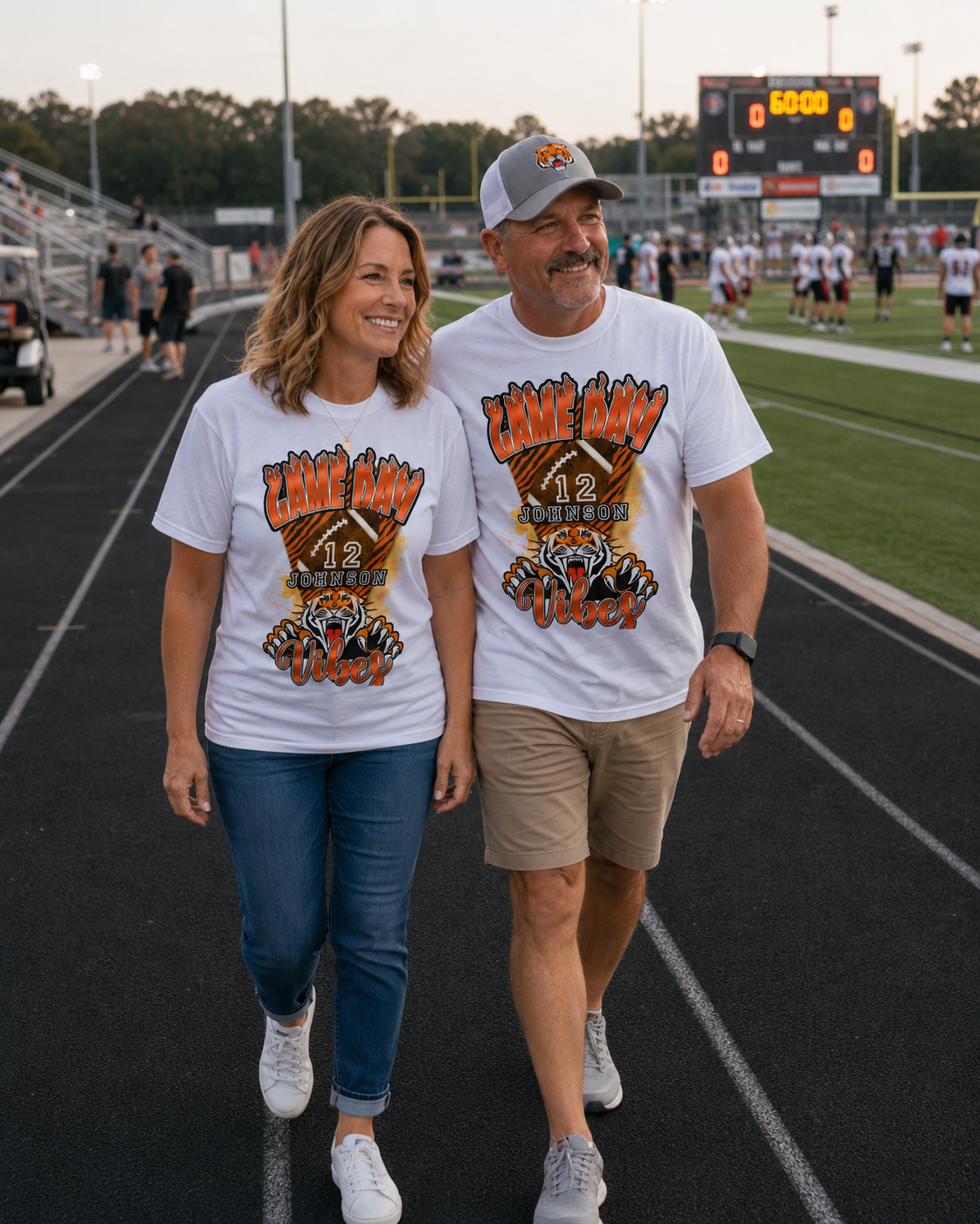 Custom Game Day Vibes Football Graphic T-Shirt - For You and Your Family🔥