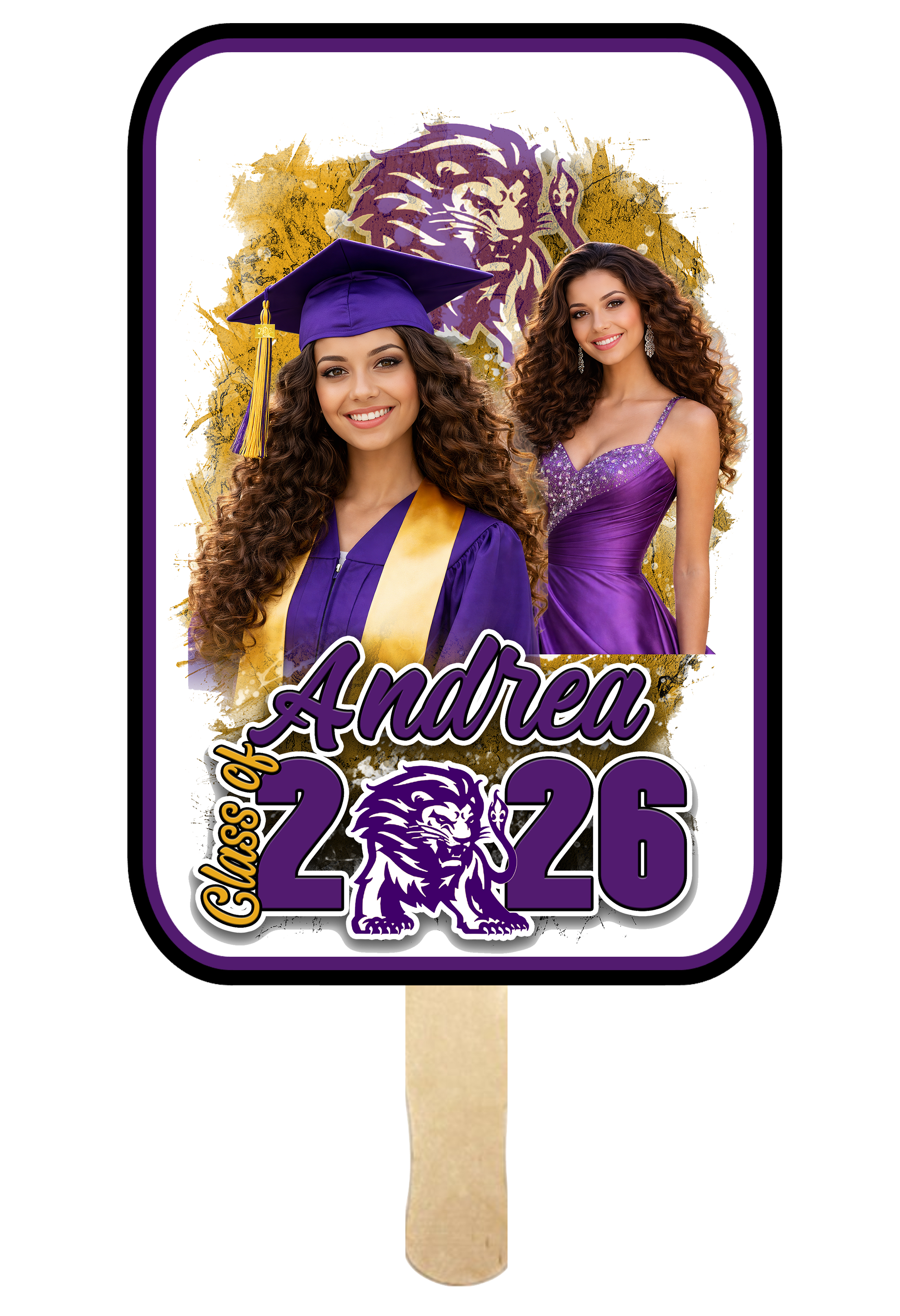 Custom Class Of 2025 Grunge Graduation Fans - Set Of 8🎓 V2