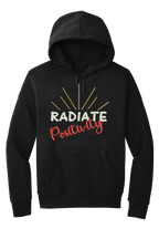 🎉"Black "Radiate Positivity" Embroidered Hoodie🎉