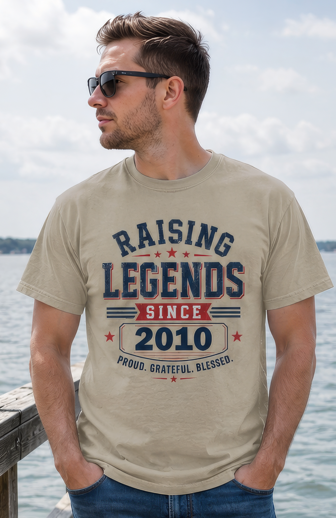 Personalized Raising Legends Dad Shirt – Comfort Colors® Father’s Day Tee with Custom Year – Proud Grateful Blessed Dad Gift Main image