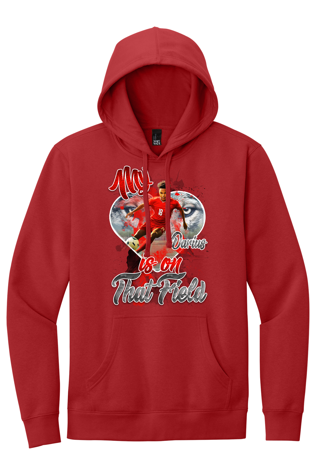🎉Red Personalized "My Heart Is On That Field" Soccer Hoodie🎉