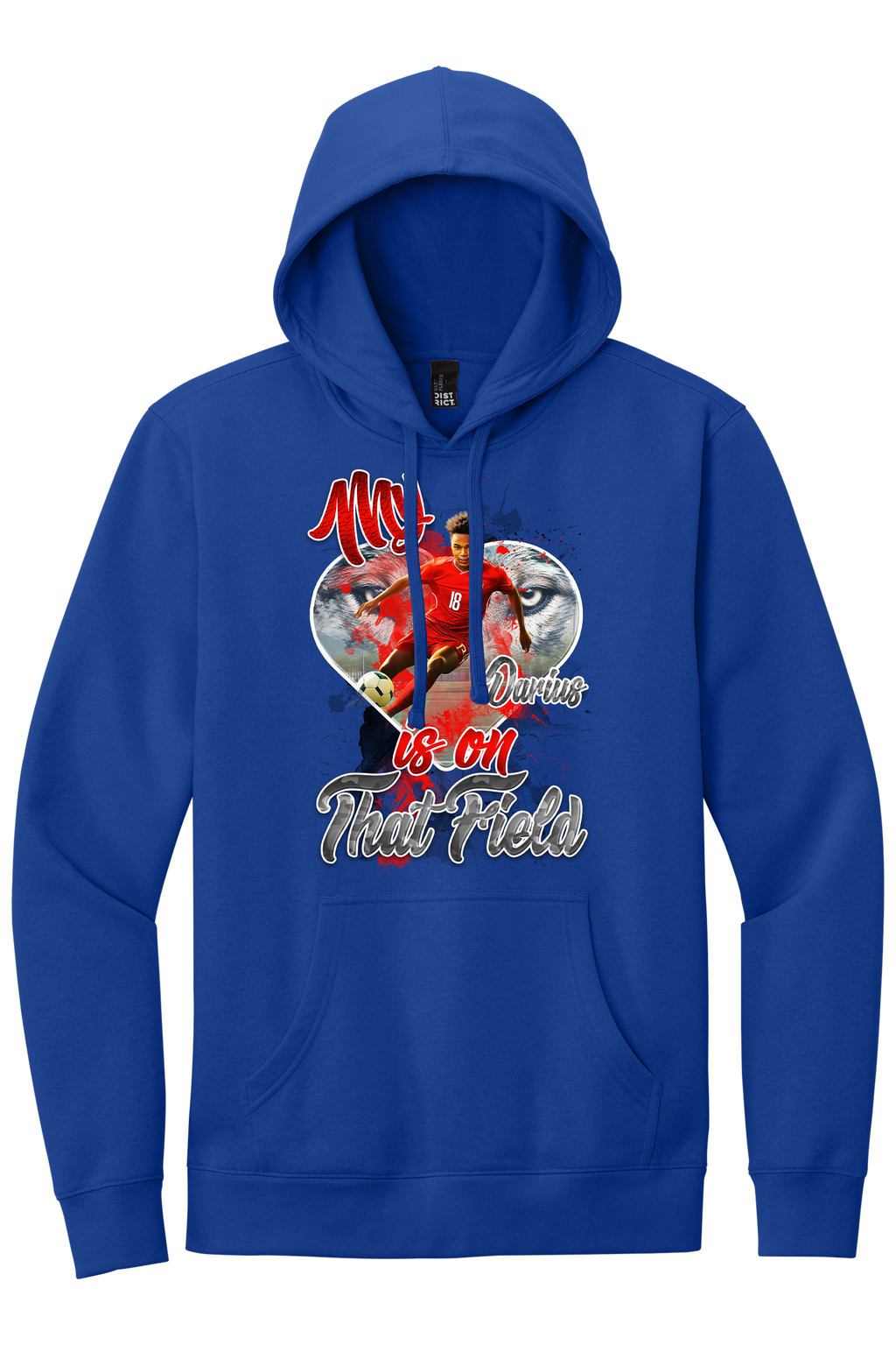 🎉Royal Blue Personalized "My Heart Is On That Field" Soccer Hoodie🎉
