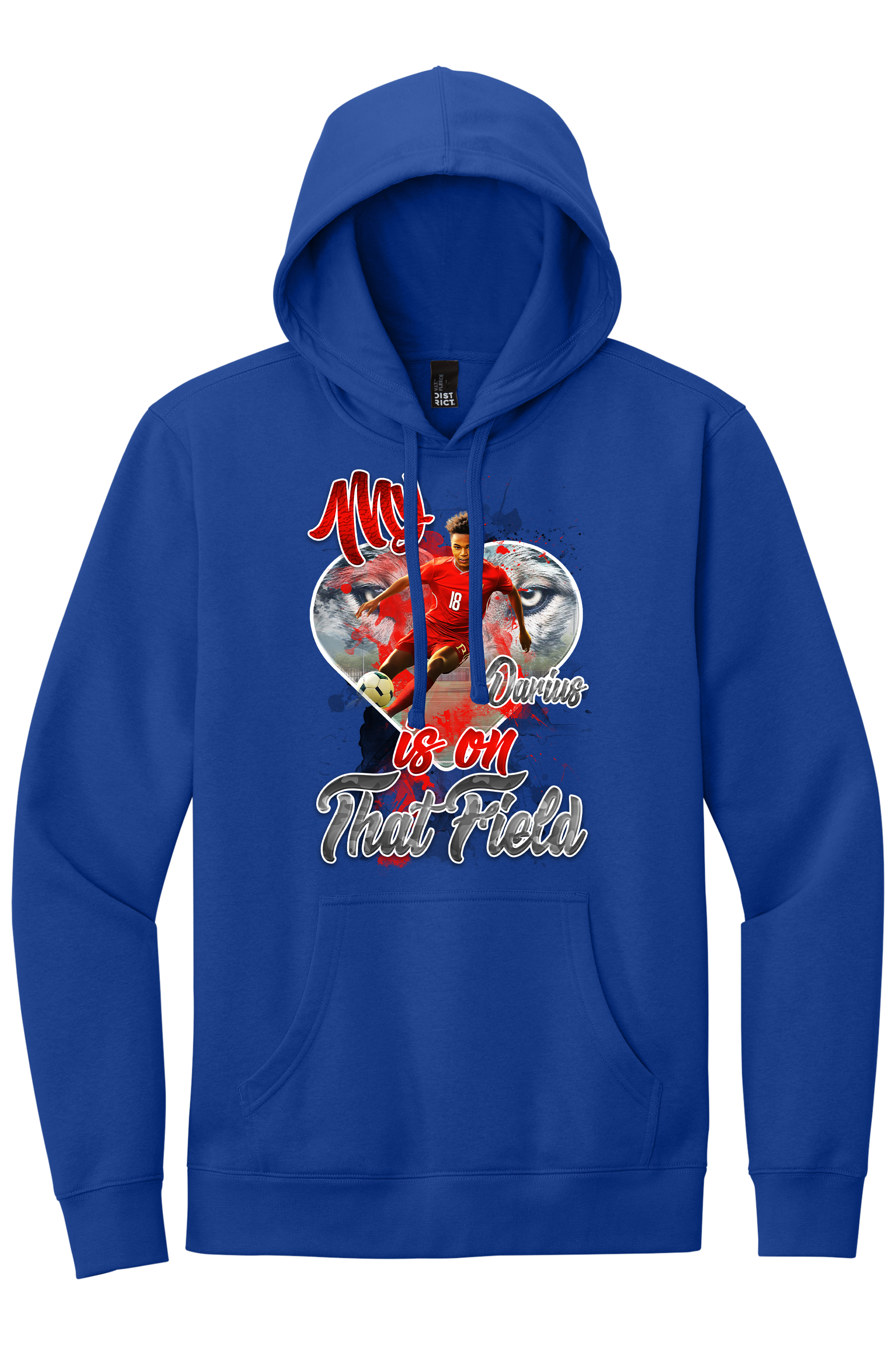 🎉Royal Blue Personalized "My Heart Is On That Field" Soccer Hoodie🎉