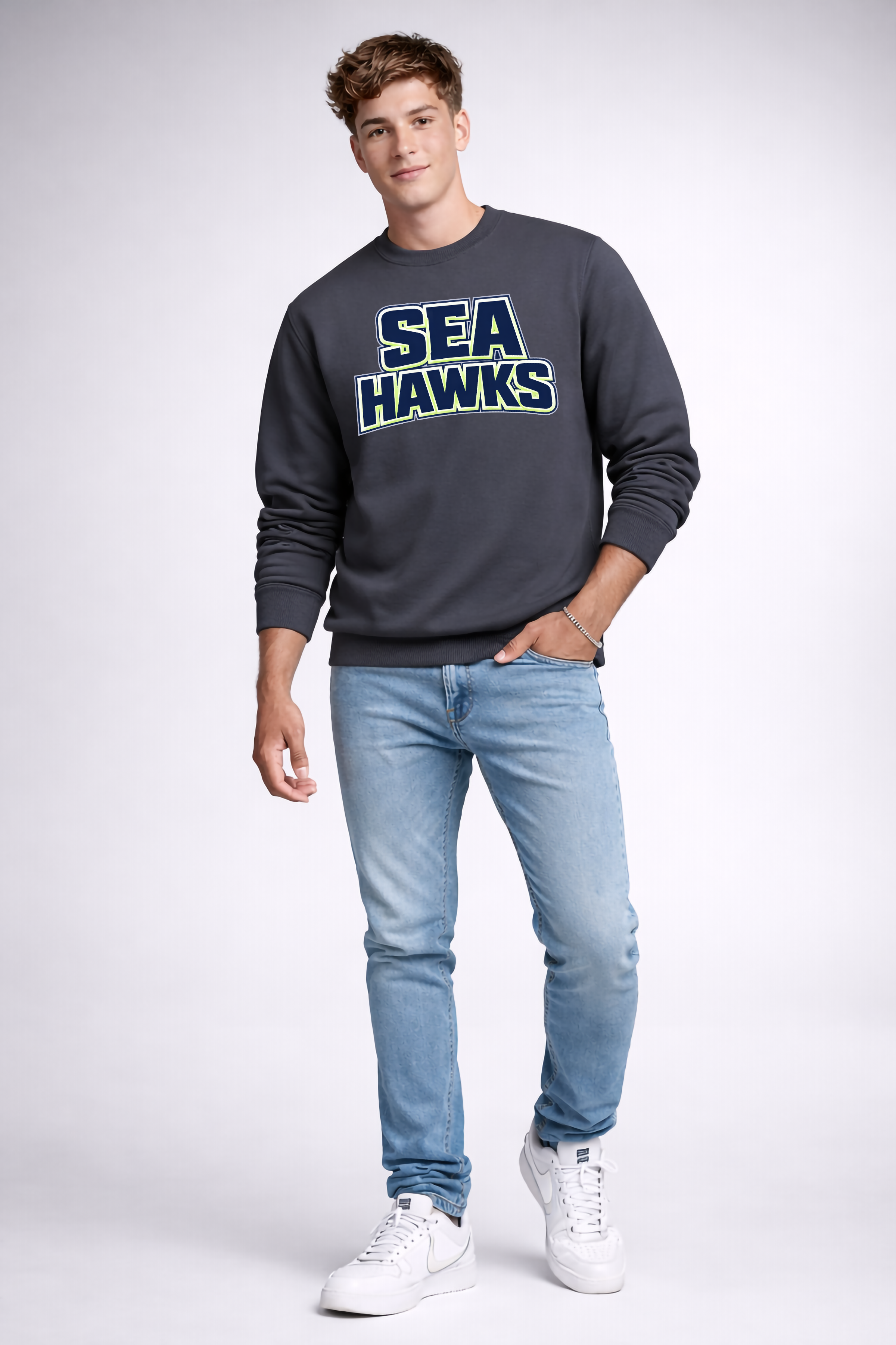 SEAHAWKS Charcoal Classic Unisex Crewneck Sweatshirt