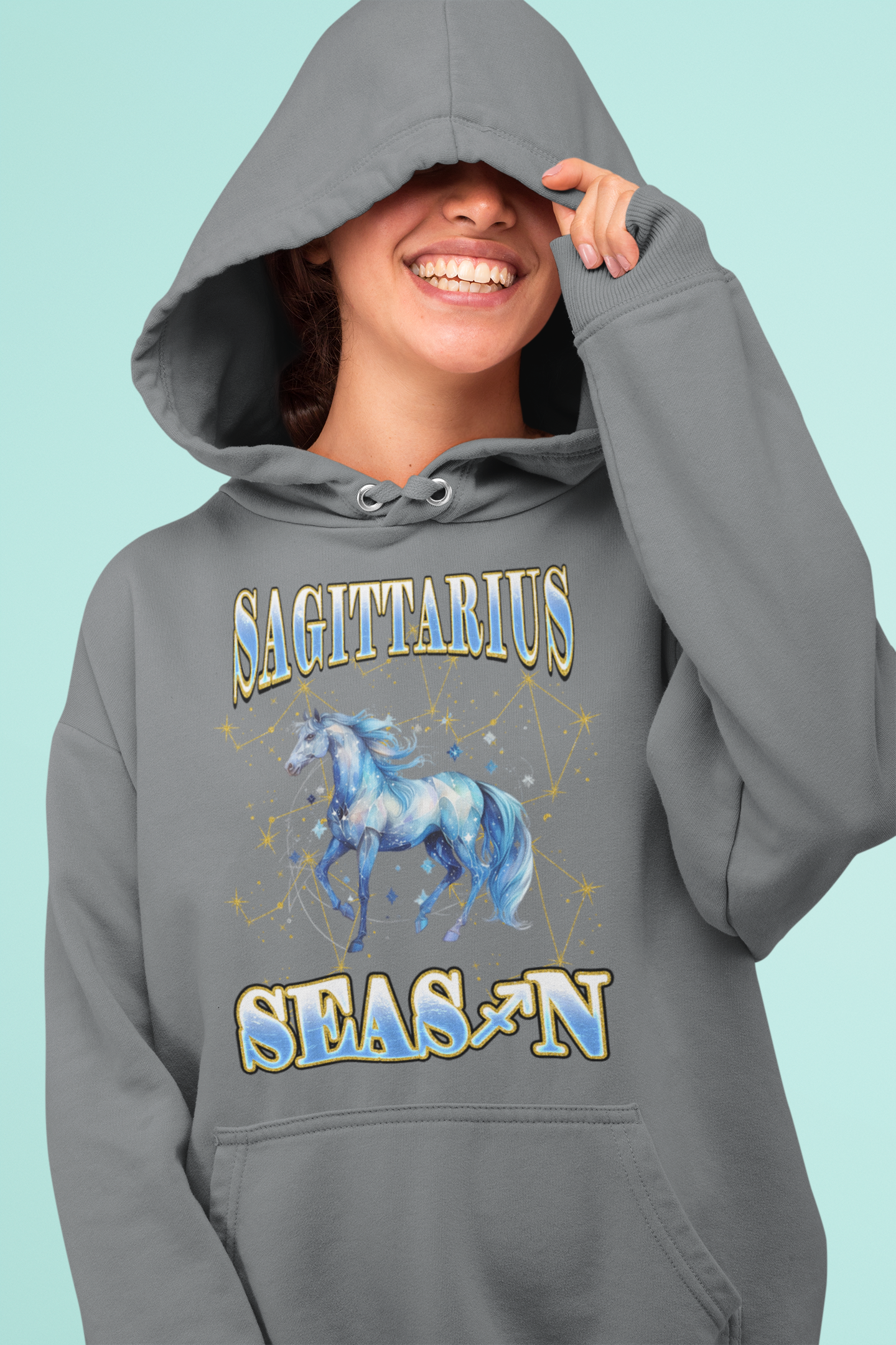 🎉"Sagittarius Celestial Zodiac Gray Hoodie🎉 Main image