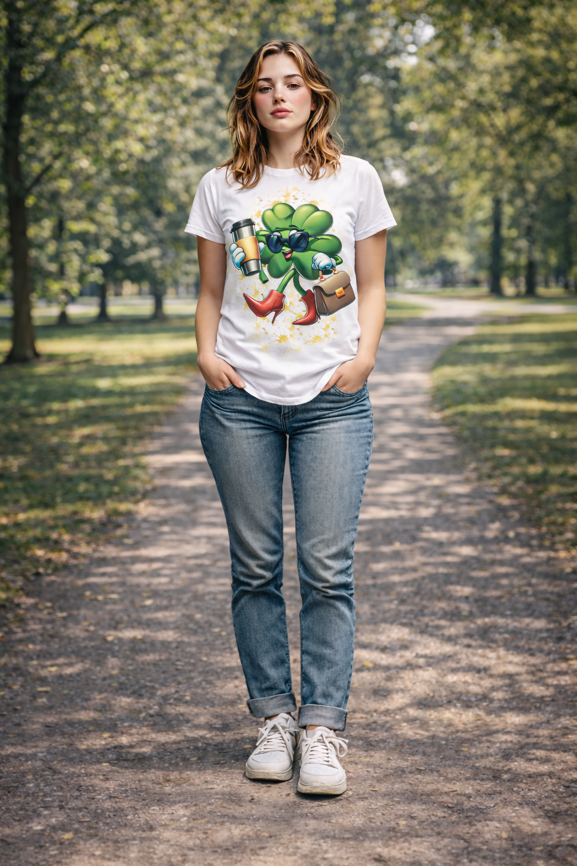 Shamrock Lady St. Patrick's Day Graphic T-Shirt🍀