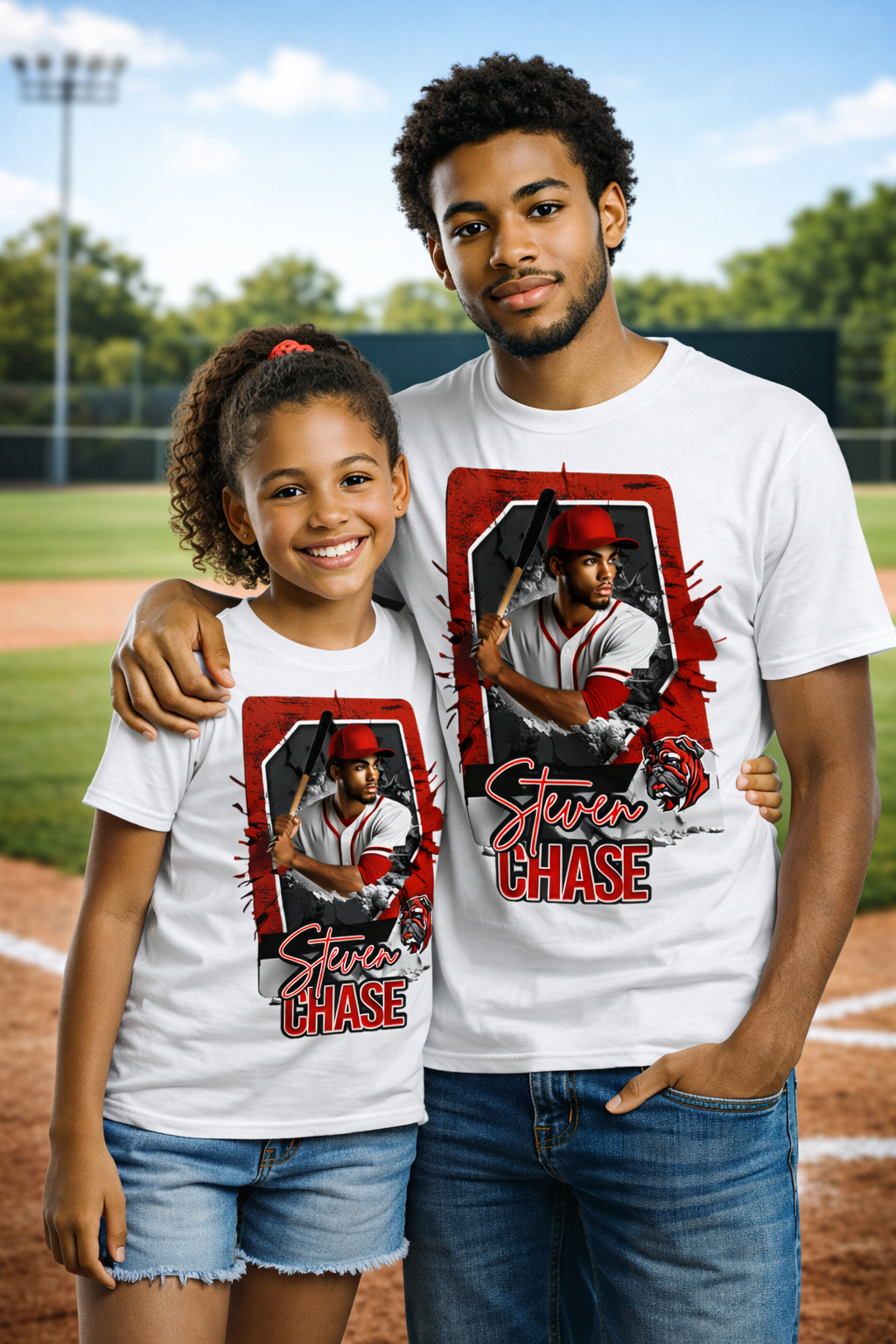 Personalized Baseball Card T-Shirt | Custom Player Photo, Name & Number For You and Your Family