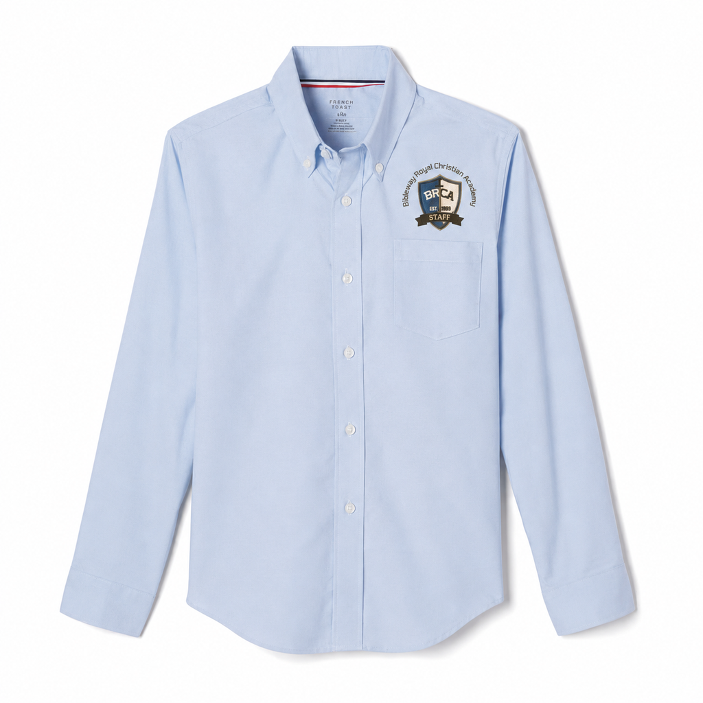 Adult BRCA Staff French Toast Blue Long Sleeve Oxford Shirt
