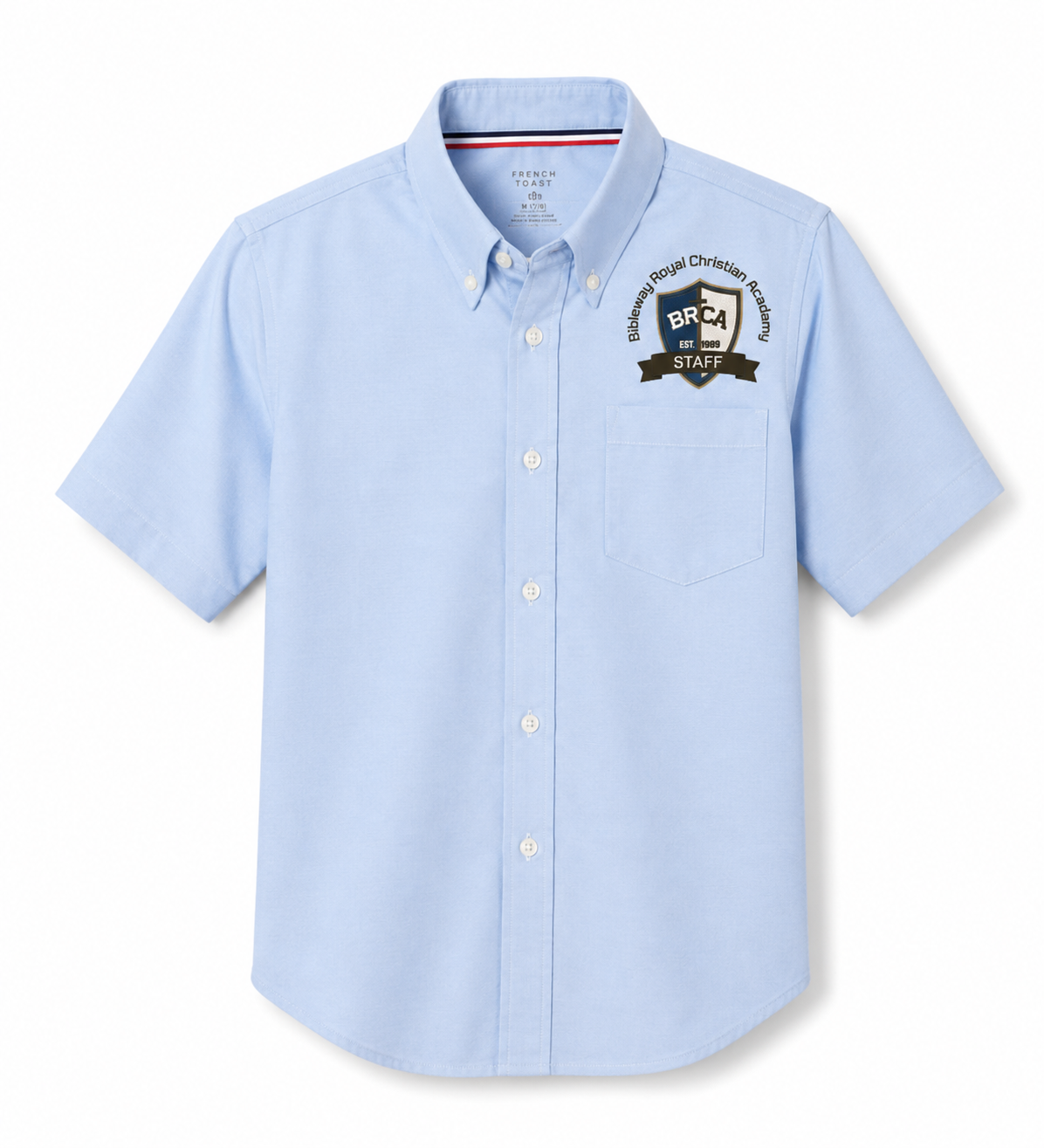 Adult BRCA Staff French Toast Blue Short Sleeve Oxford Shirt Main image