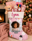 🎉Custom Pink Baby's First Christmas Stocking🎉