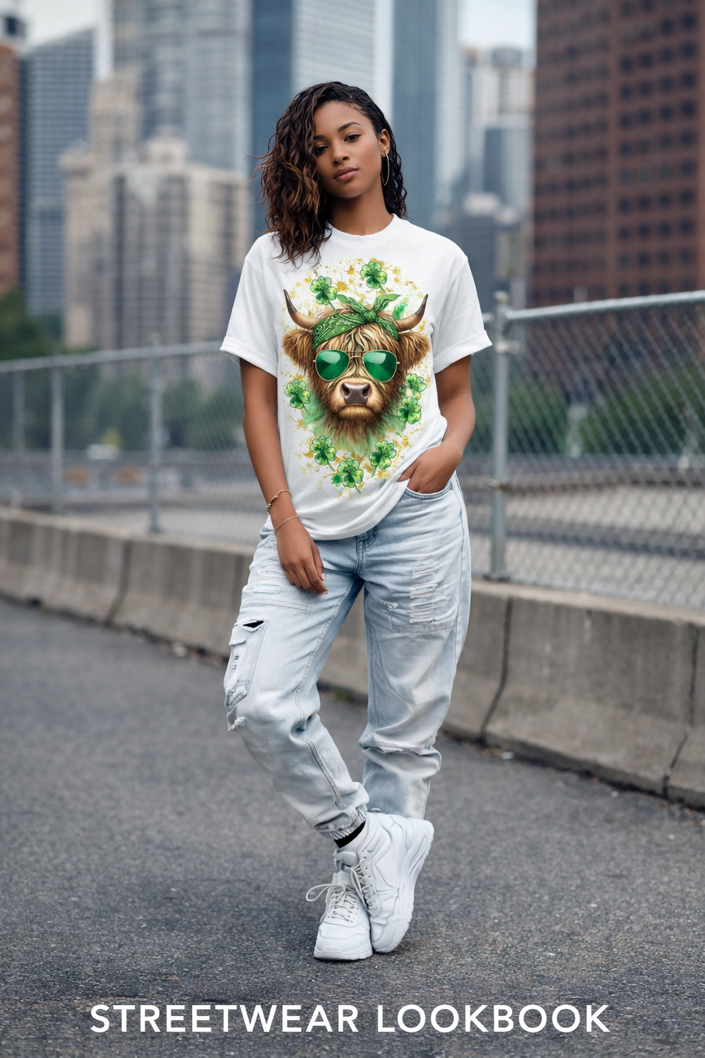 Highland Cow" St. Patrick's Day Graphic T-Shirt🍀