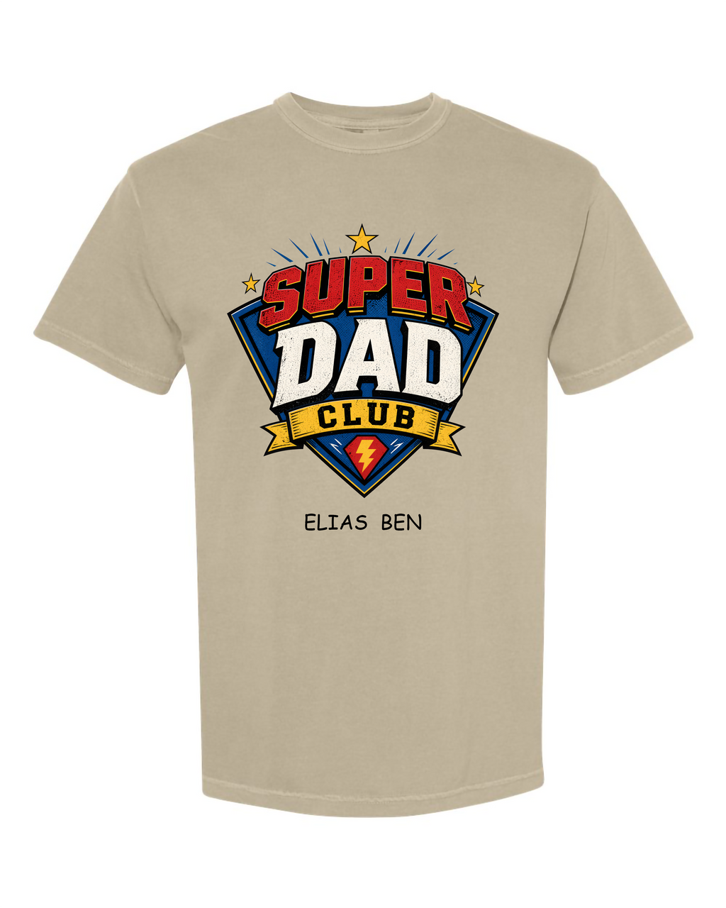 Personalized Super Dad Club Shirt – Comfort Colors® Father’s Day Tee with Kids Names – Custom Superhero Dad Gift