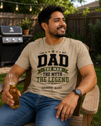 Personalized “Dad The Man The Myth The Legend” Comfort Colors® T-Shirt – Custom Father’s Day Gift for Dad